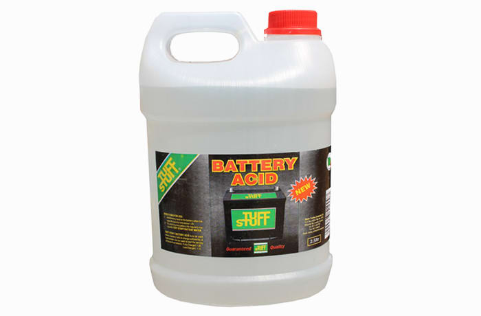Battery store acid cleaner