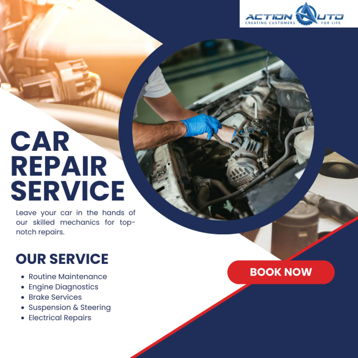 Efficient service and repair workshops at Action Auto