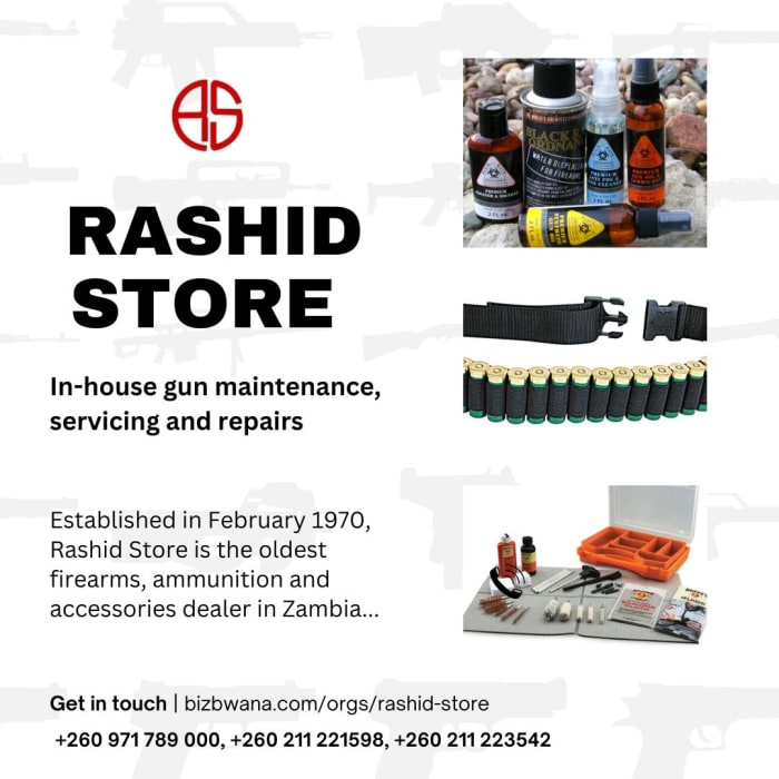Rashid Store: Zambia’s Premier Gun Care Experts Since 1970!