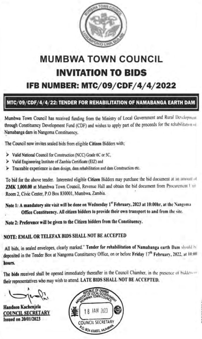 Invitation for Bids