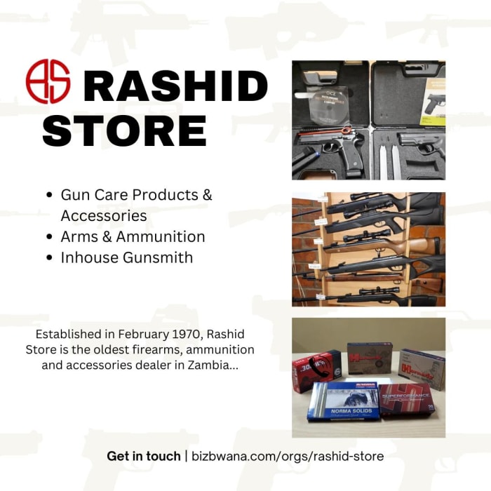 Rashid Store has a large range of firearms, ammunition and accessories