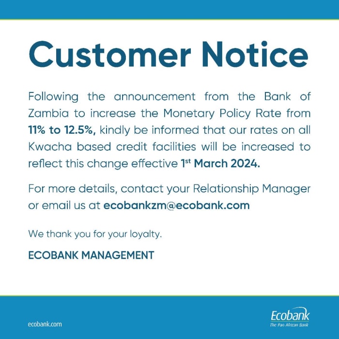 Customer notice!