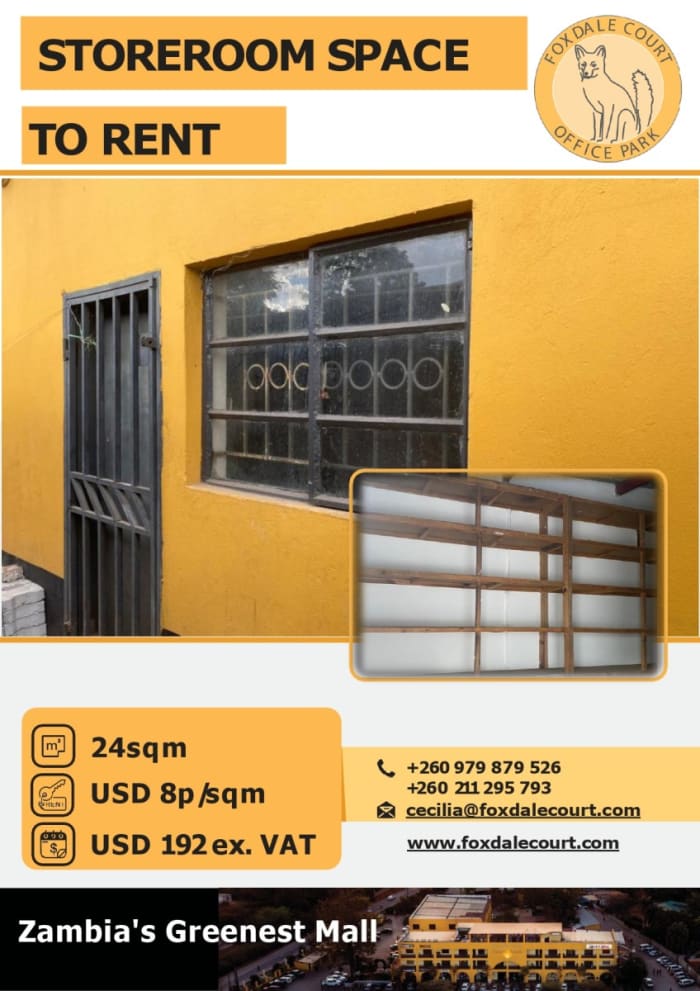 24sqm store room space available to let