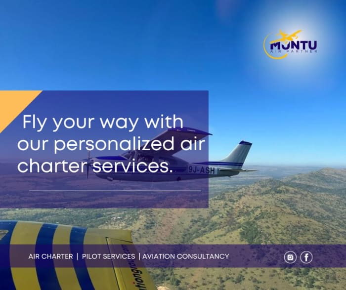 Fly your way with Muntu Air personalized air charter services