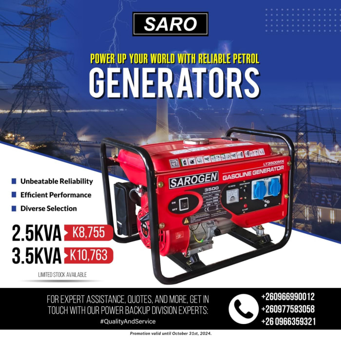 Power your home or business with SARO's reliable generators