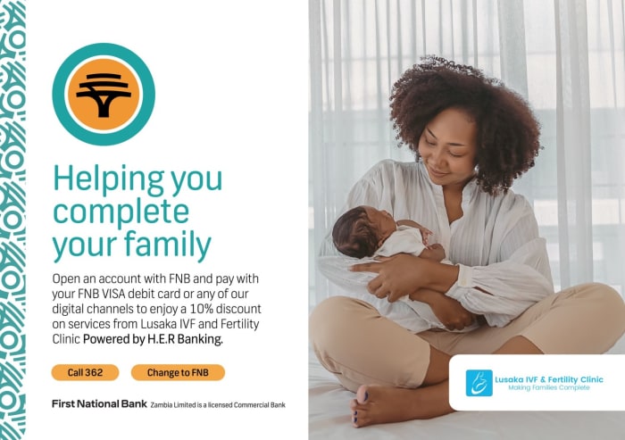 Save 10% at Lusaka IVF & Fertility Clinic with FNB Zambia