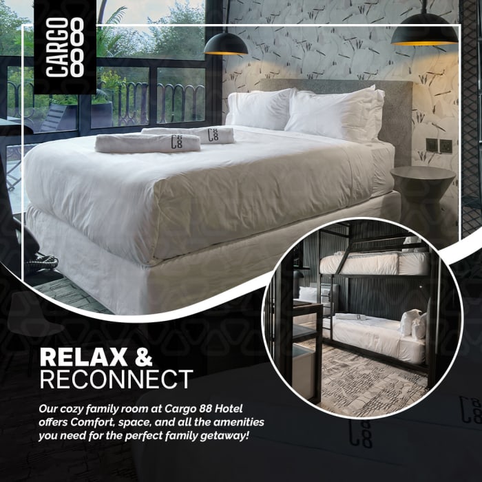 Relax, connect, and make lasting memories in our luxurious Family Room at Cargo88.