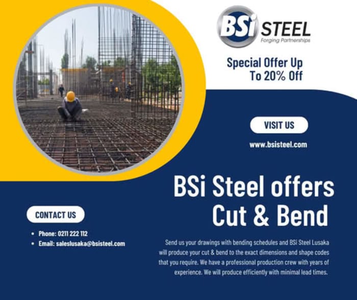  Cut & Bend Services at Lusaka Branch – Fast, Reliable, and High-Quality Steel