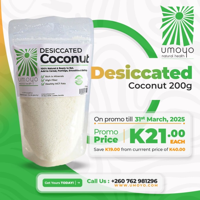 Tropical Delight at half the price: Umoyo Desiccated Coconut Sale!