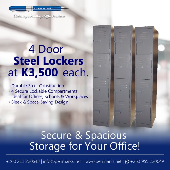 SL4 - 4 Door Steel Lockers 