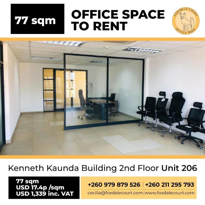 77SQM office for rent.