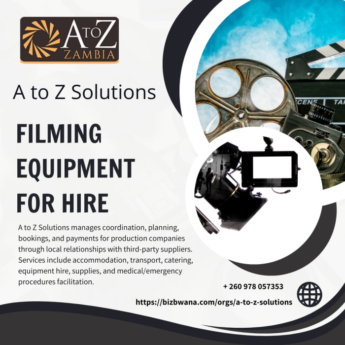 Sourcing filming equipment for hire