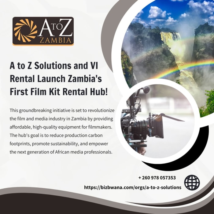 Exciting new partnership: A to Z Solutions and VI Rental launch Zambia's first Film Kit Rental Hub!