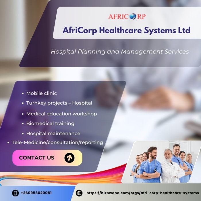 Hospital planning and management services