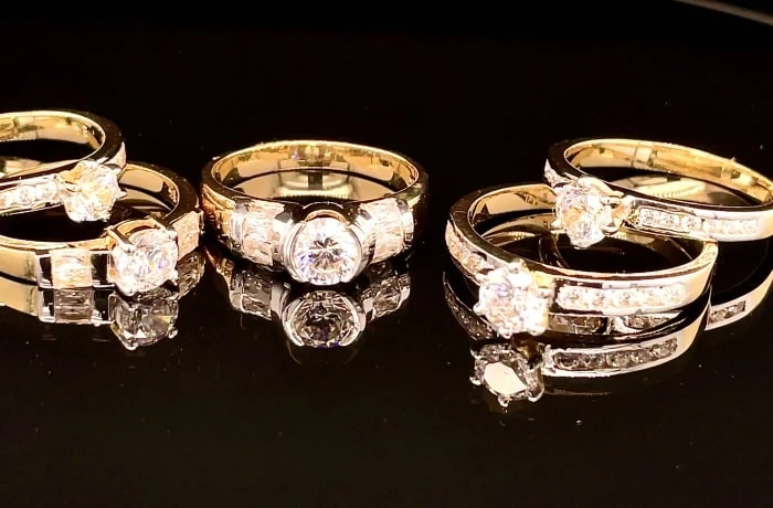 A wide selection of wedding rings for men and women