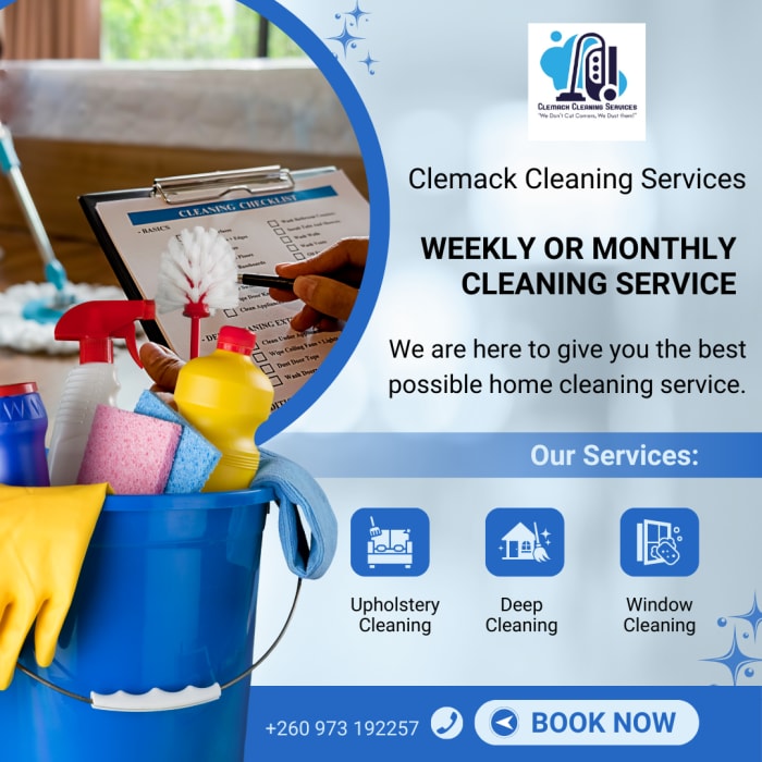 Weekly, fortnight or monthly cleaning service