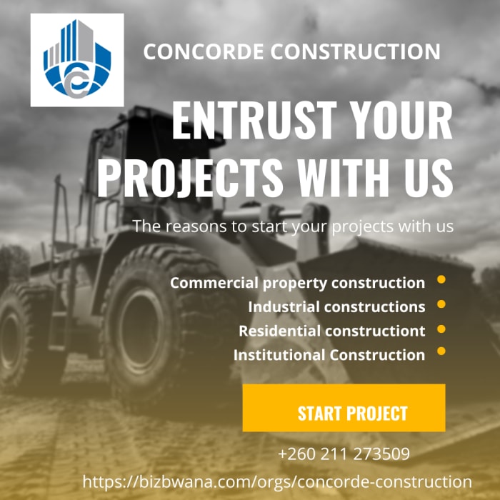 Comprehensive construction solutions to businesses across Zambia