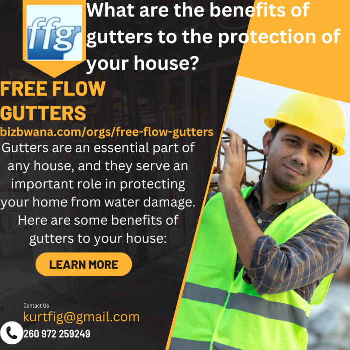 Gutters are an essential part of any house, and they serve an important role in protecting your home from water damage. Here are some benefits of gutters to your house: