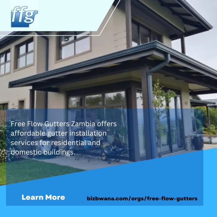 Protect Your Home with Free Flow Gutters Zambia 