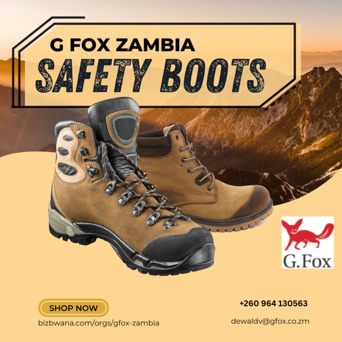 G Fox Zambia is a leading supplier of industrial footwear in Lusaka, Zambia. 