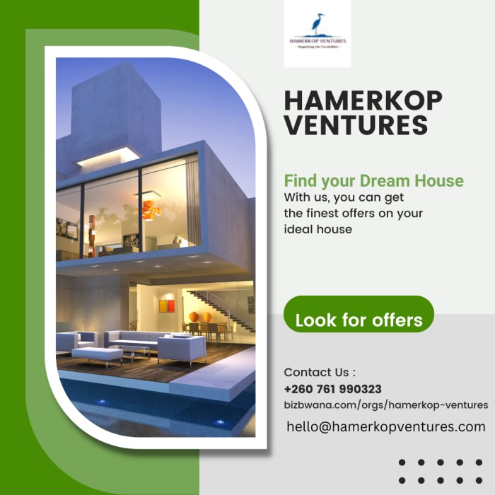 Hamerkop Ventures specializes in facilitating the sale and leasing of residential and commercial properties