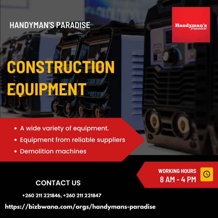 Comprehensive range of equipment in stock