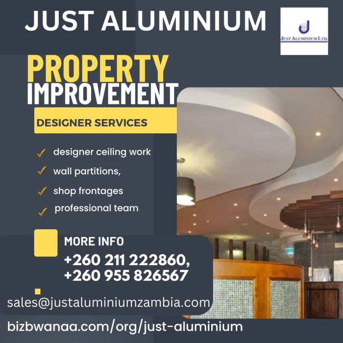 Wide range of services including the installation of aluminium windows, doors, curtain walls, and partitions.