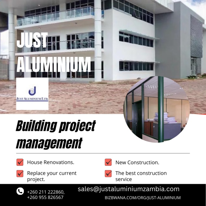 Construction and management of high-quality buildings made from aluminum materials.