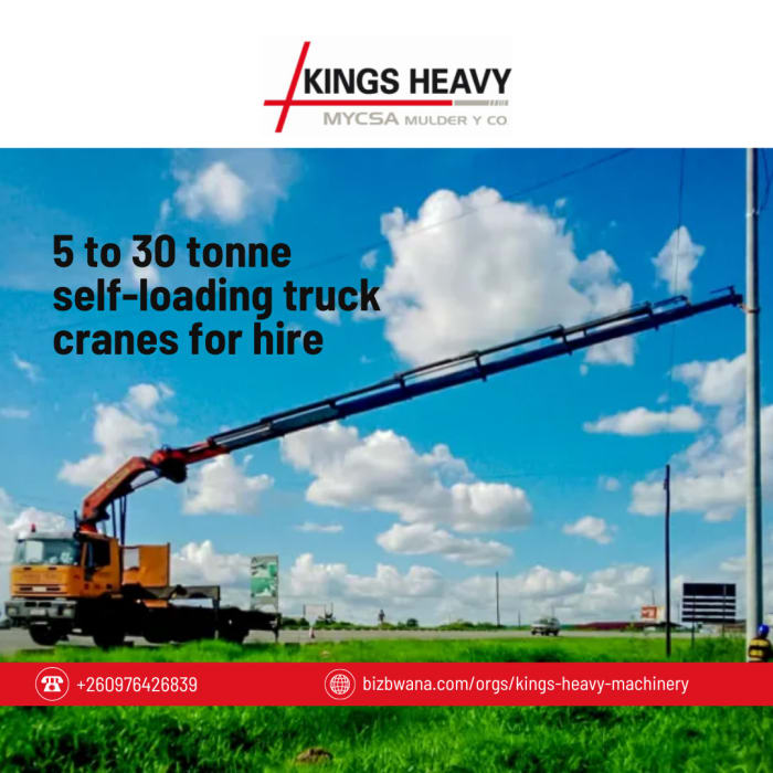 Hire Self-Loading Truck Cranes from Kings Heavy Machinery