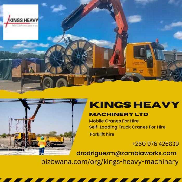 Fleet of truck cranes in Zambia with mobile cranes ranging from 25 to 70 tonnes and truck cranes from 5 to 30 tonnes.