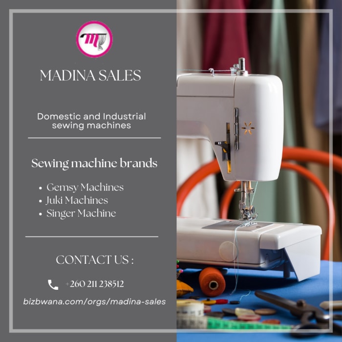 Discover your next sewing machine at Madina Sales shop