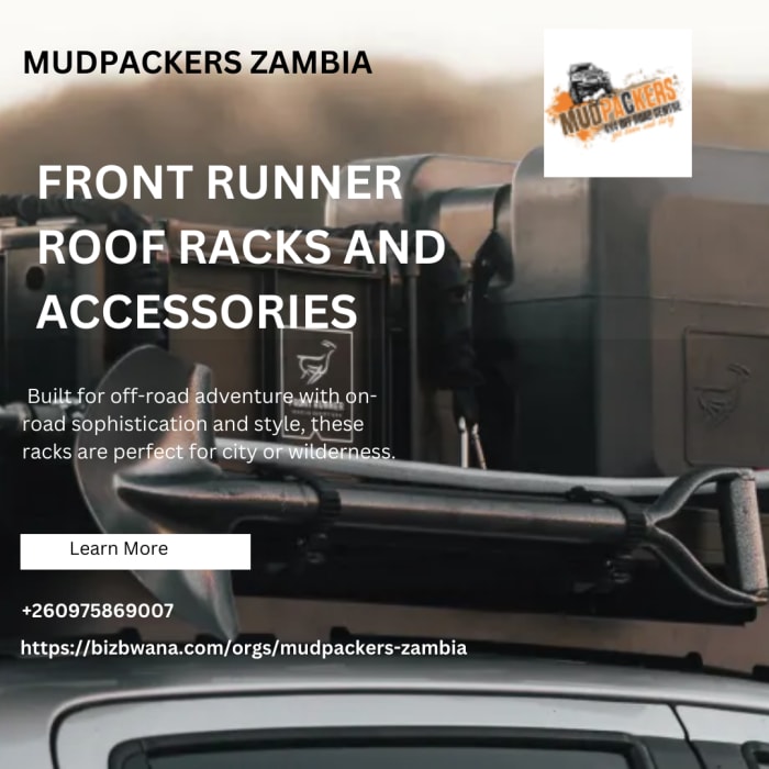 Authorised dealers of a wide range of Front Runner roof racks and accessories in Zambia