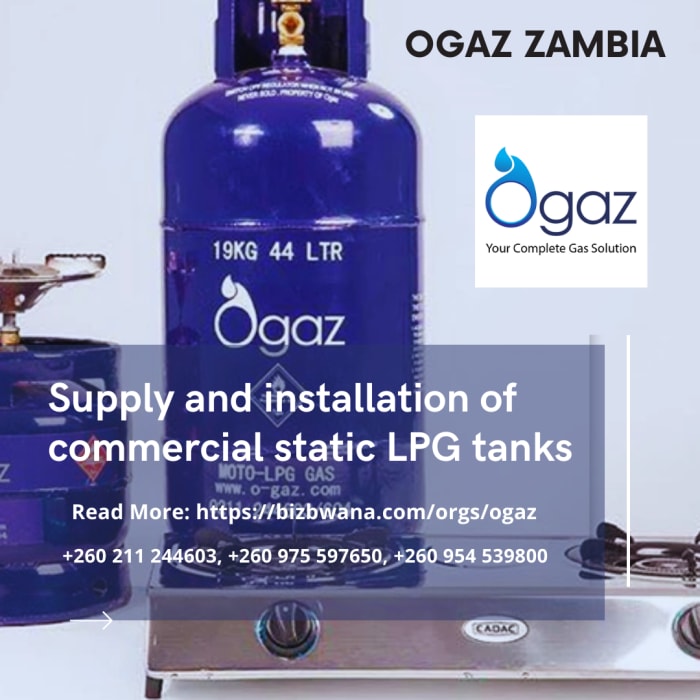 Supply and installation of commercial static LPG tanks