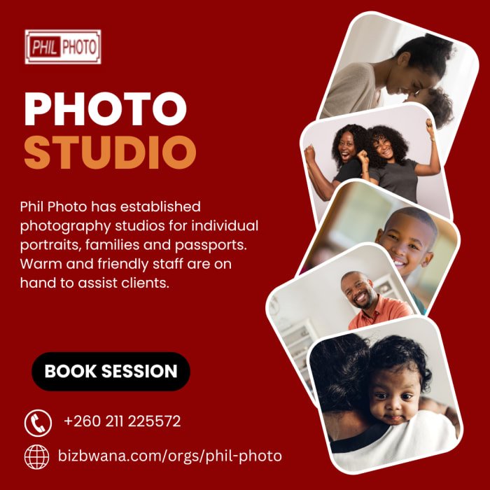 "Capture Your Moments: Our State-of-the-Art Photographic Studios Across Zambia