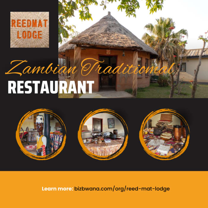 Enjoy Zambian foods at Reedmat Lodge