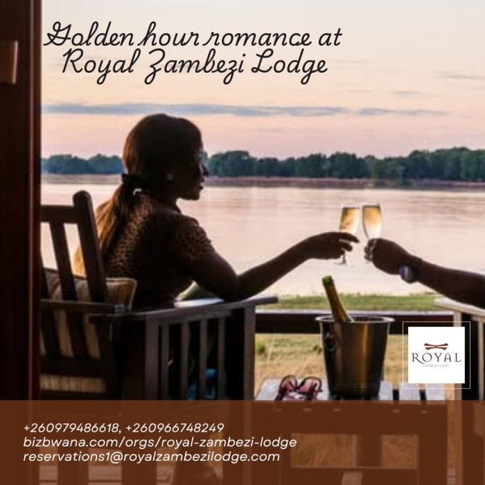 Golden hour romance at Royal Zambezi Lodge