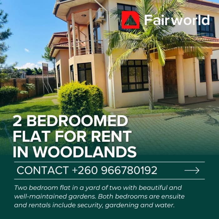 2 Bed-roomed house for rent in Woodlands, Lusaka