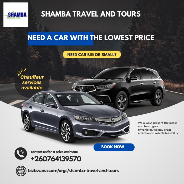 Shamba Travel and Tours offer various vehicles for hire to fit your needs and budget