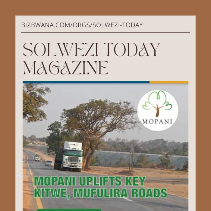 Solwezi Today Magazine is a publication based in Lusaka, Zambia