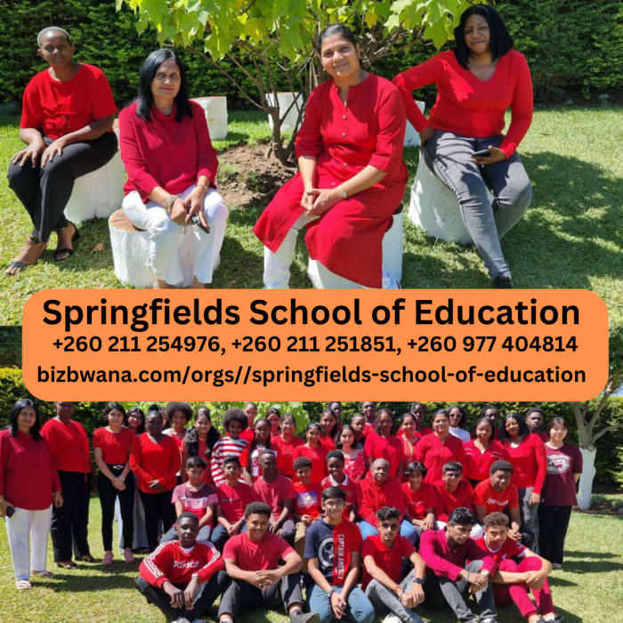 The dedicated team at Springfields School of Education in Lusaka, Zambia