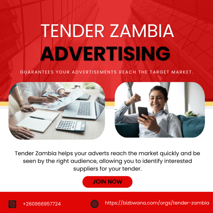 Tender Zambia guarantees that your advertisements quickly reach the market 