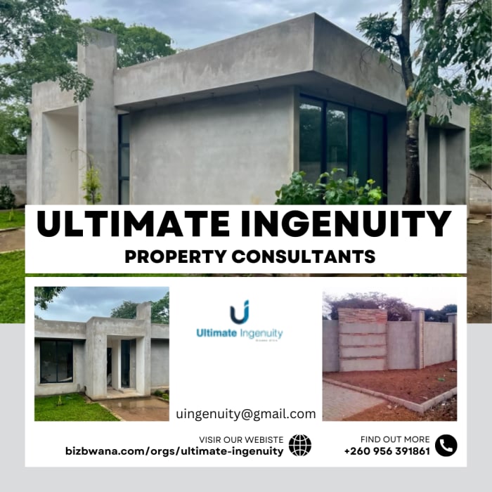 Ultimate Ingenuity Zambia is a property consultancy firm that provides a range of services related to real estate in Lusaka, Zambia