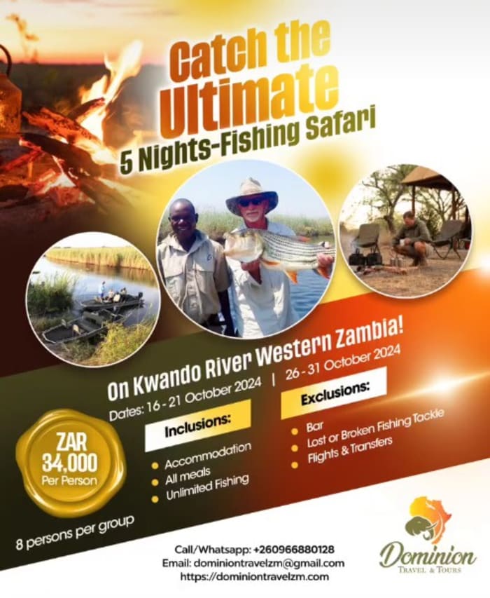 5 Nights Fishing Safari on Kwando River Western Zambia!