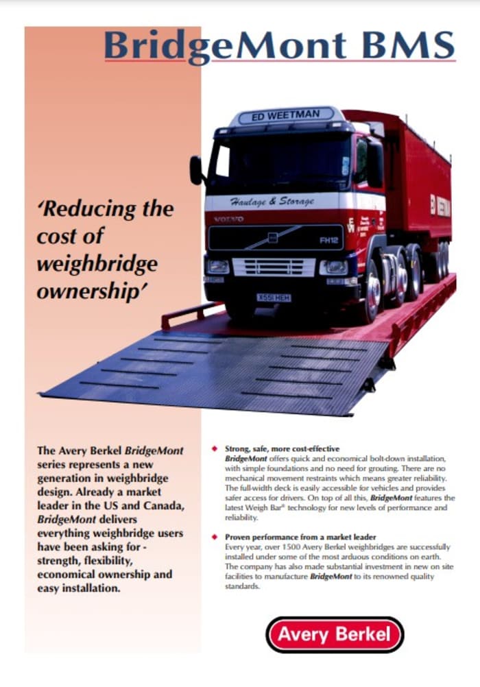 Special Offer on BridgeMont Weighbridges by Avery Berkel! 
