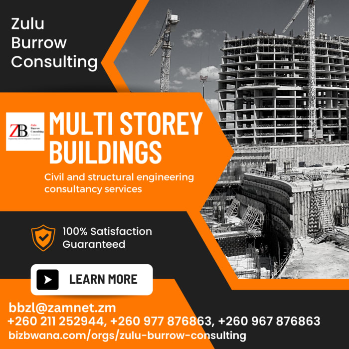 Zulu Burrow Consulting is a Zambian-based consulting firm that provides expert technical services in the construction industry. 