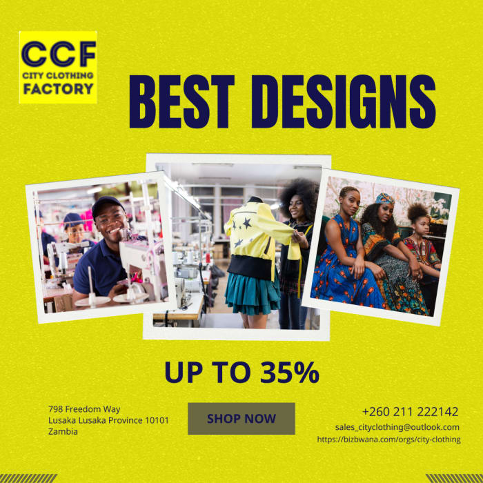 City Clothing Factory is a leading garment manufacturer based in Lusaka, Zambia.