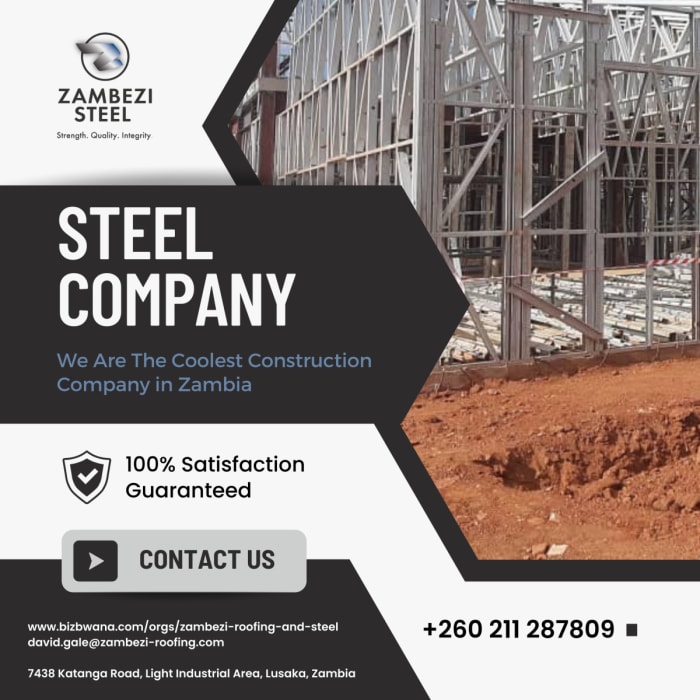 Zambezi Steel is a prominent steel manufacturing company based in Zambia, Africa. 