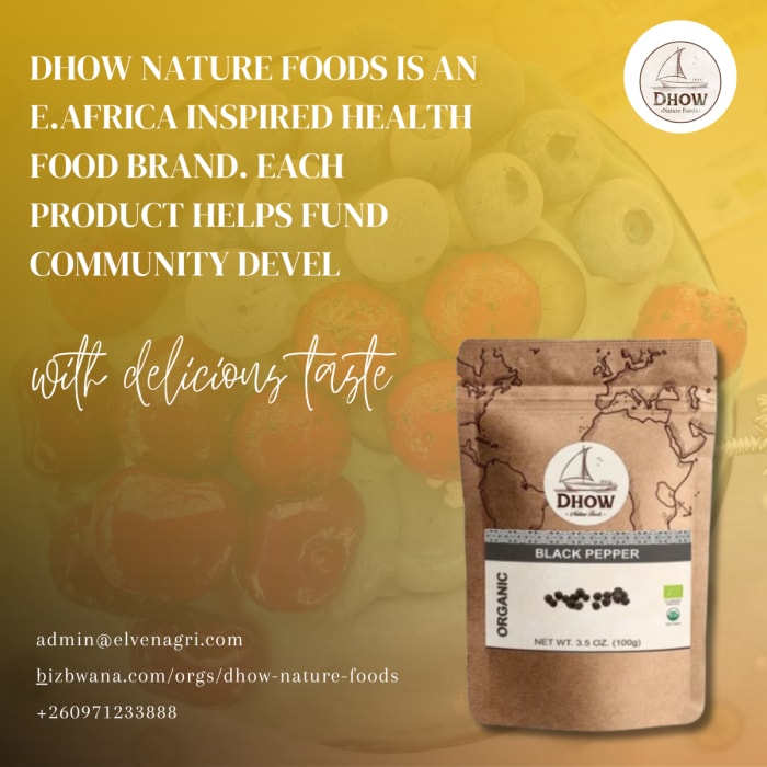 Dhow Nature Foods is a company that specializes in producing organic and natural food products.