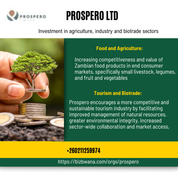 Investment in agriculture, industry and biotrade sectors