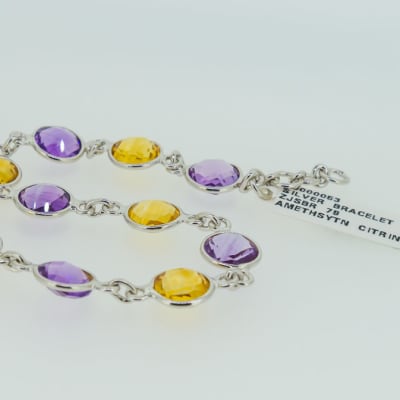 Silver amethyst citrine bracelet image